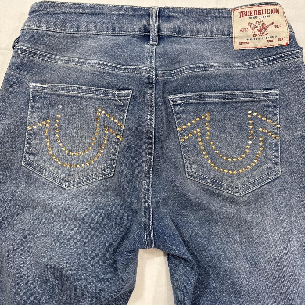 jEANS cURVY sKINNY True Religion wOMEN 26 jennie  mid rise super blue